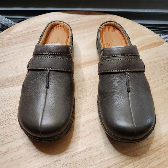 Clarks Un Loop Ease Clog – Women’s 6.5, Dark Olive Leather, Unworn - Picture 5 of 12